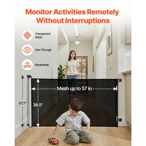 Retractable Baby Gate with Security Lock